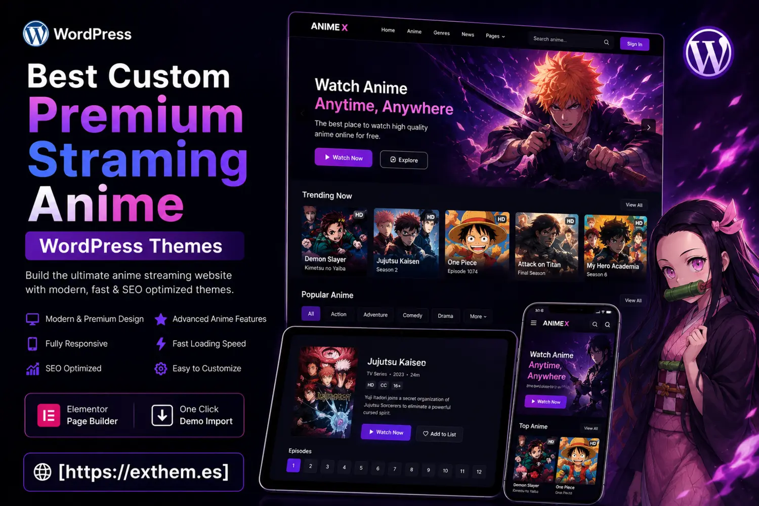 Rekomendasi Pilihan Best Custom Anime Streaming Themes for WordPress Terbaik untuk Situs Nonton Anime