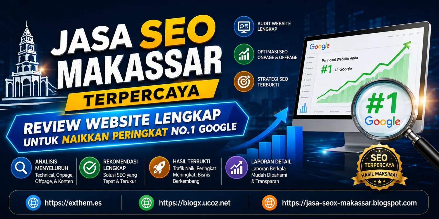 Jasa Ahli SEO Terpercaya di Makassar - Review Website Lengkap untuk Naikkan Peringkat Google No.1