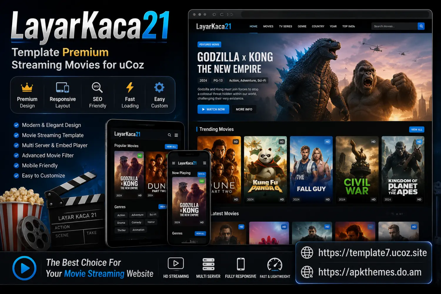 Review LayarKaca21 Template Ucoz - Bikin Web Streaming Movie SEO Friendly & Fast dan Responsive